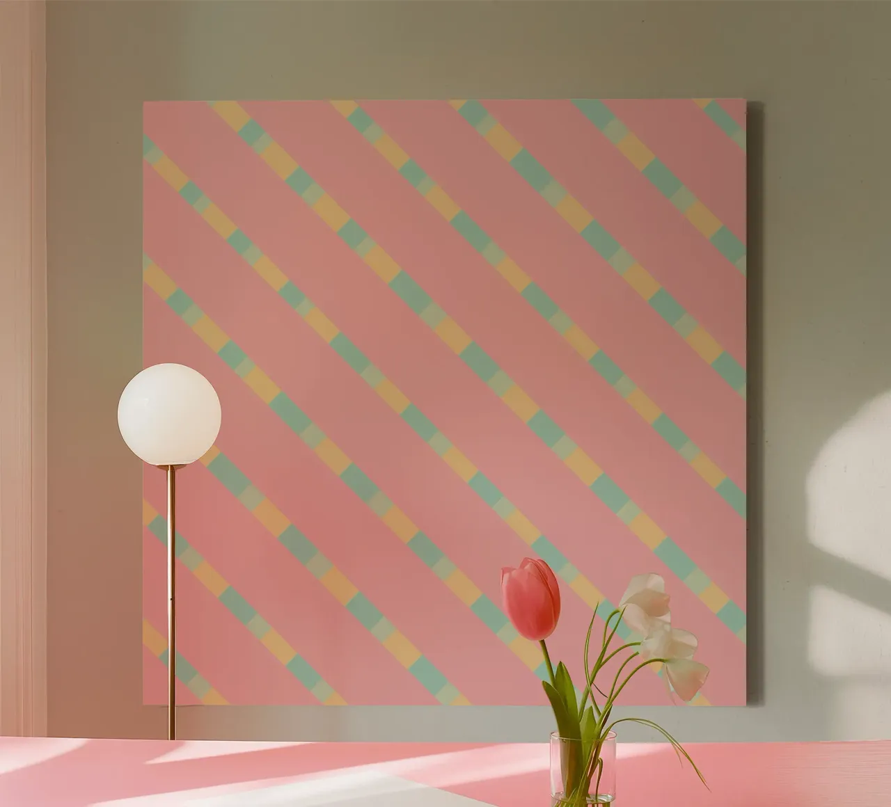 Weaving stripe pattern 12 canvas with Floater frame by Little Dean