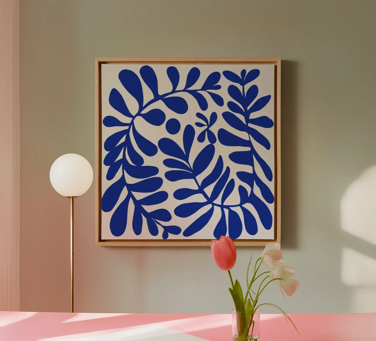 Ultramarijn gebladerte canvas van Little Dean