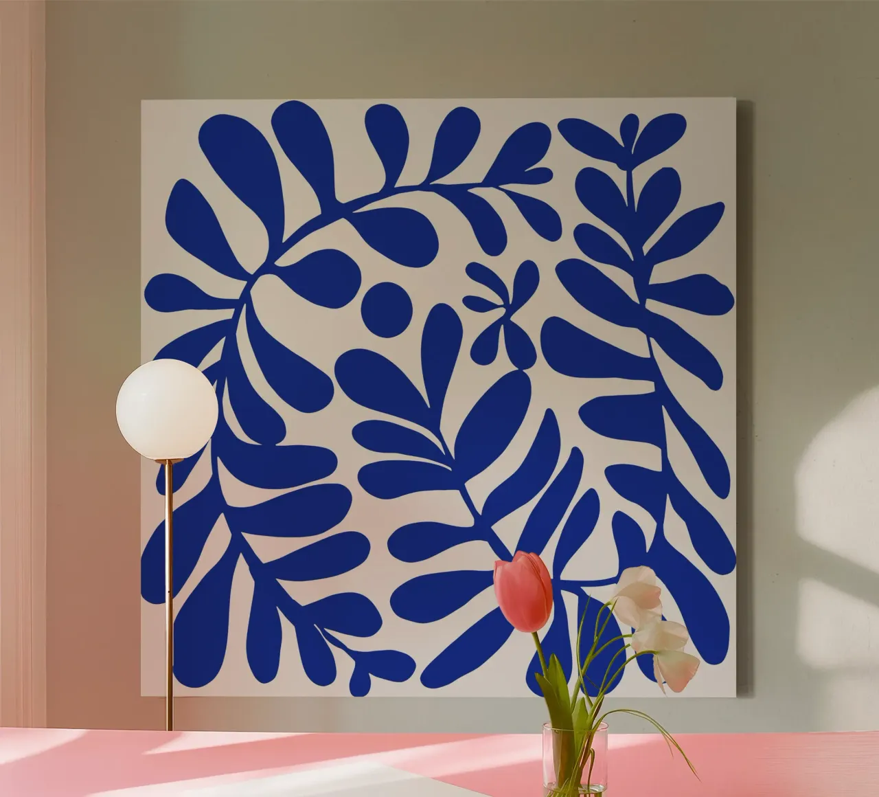 Ultramarijn gebladerte canvas van Little Dean