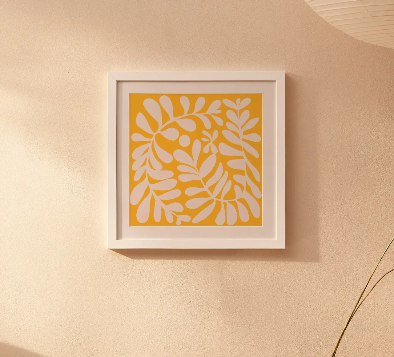 Fogliame giallo poster con telaio in alluminio da Little Dean