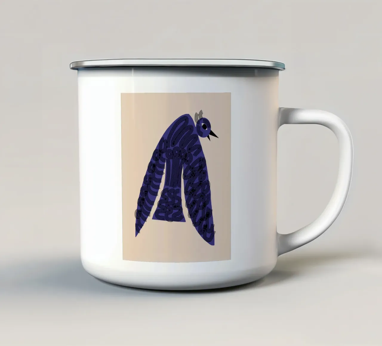 L'uccello blu vola tazza in smalto da Little Dean