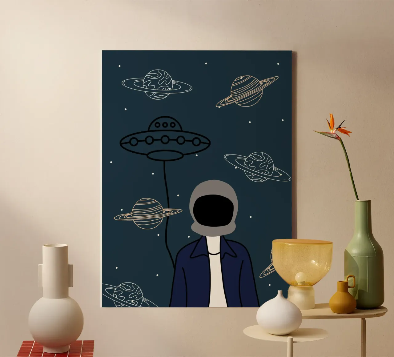 Martian multiverse canvas with Floater frame by Little Dean