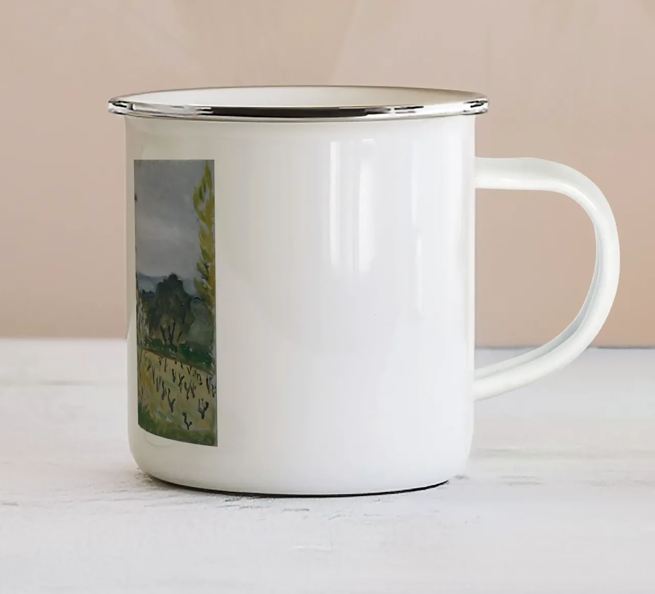 vista sulle risaie tazza in smalto da briyan shop