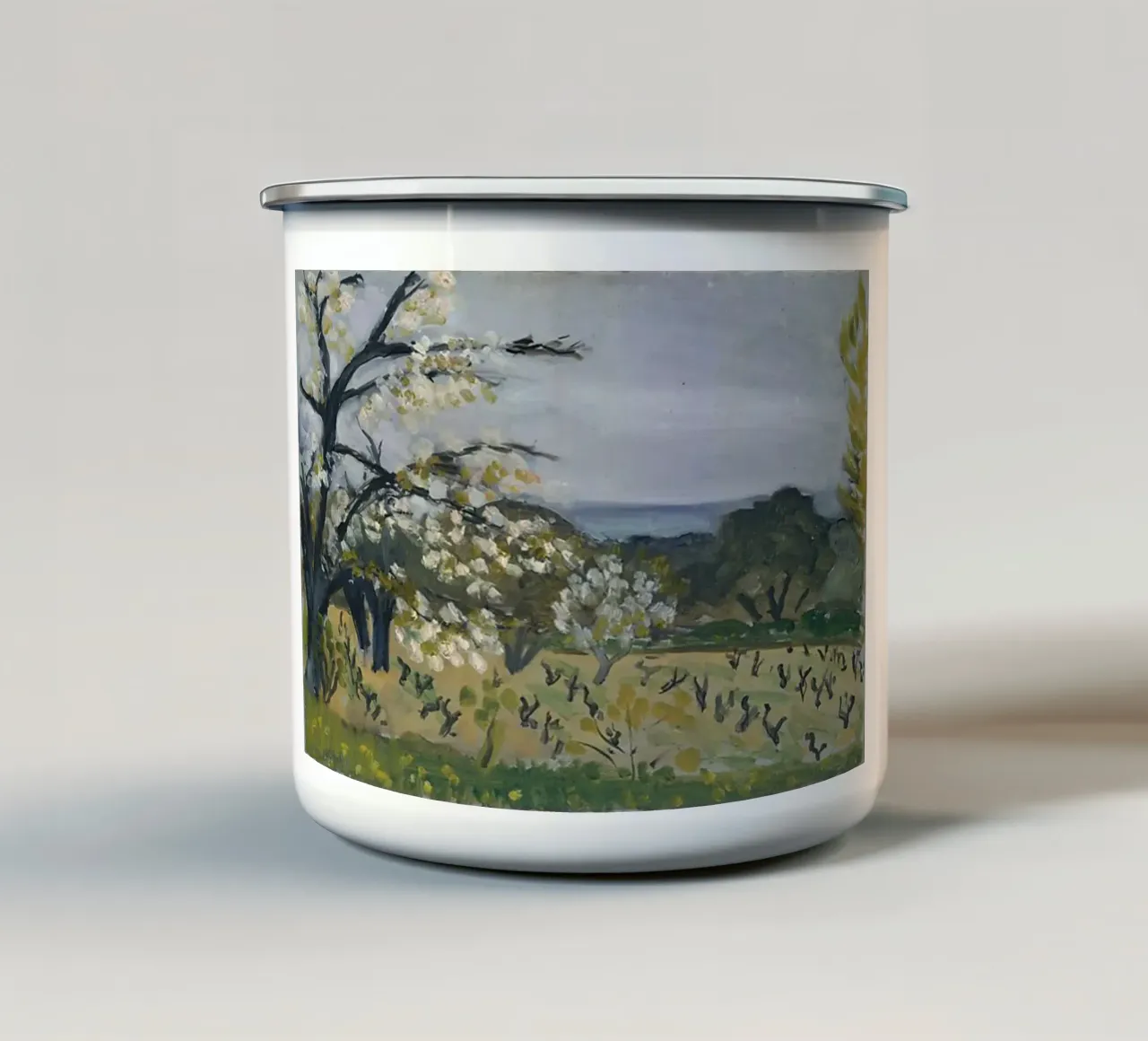 vista sulle risaie tazza in smalto da briyan shop