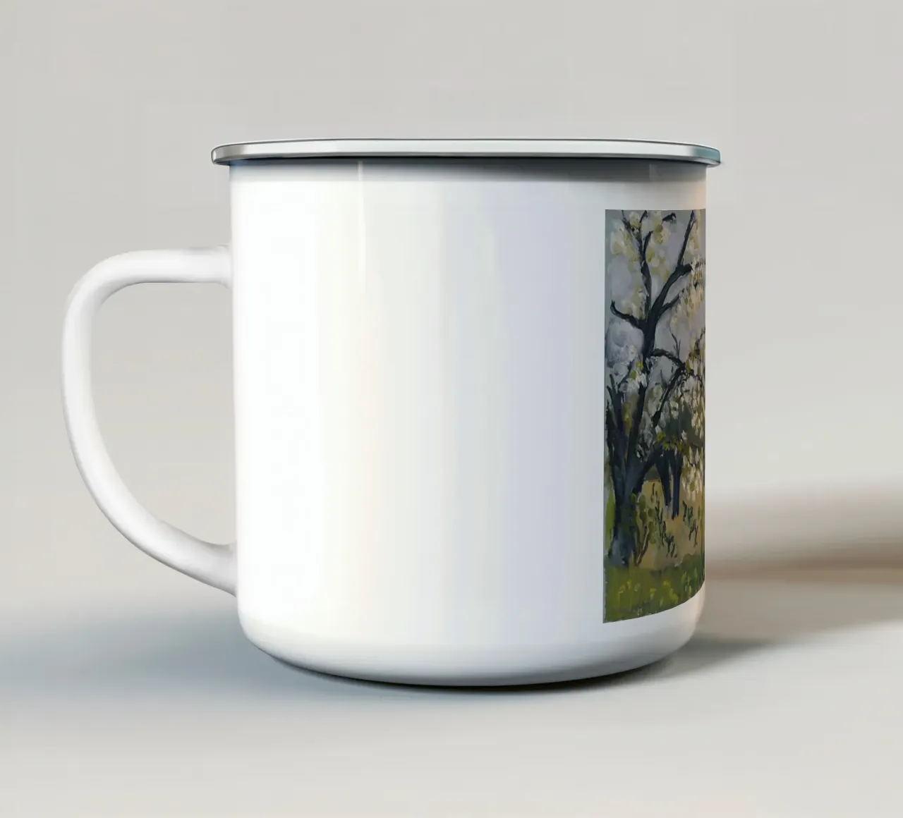 vista sulle risaie tazza in smalto da briyan shop