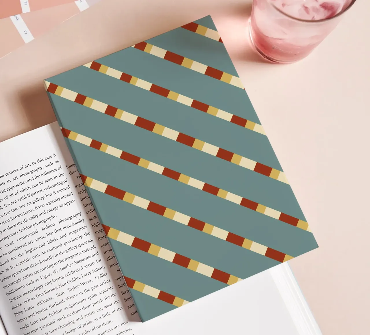 Weaving stripe pattern 14 notebook by Little Dean