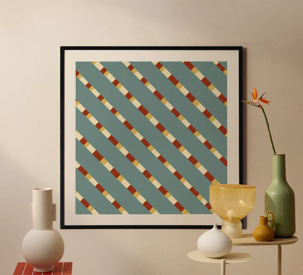 Weaving stripe pattern 14 poster by Little Dean