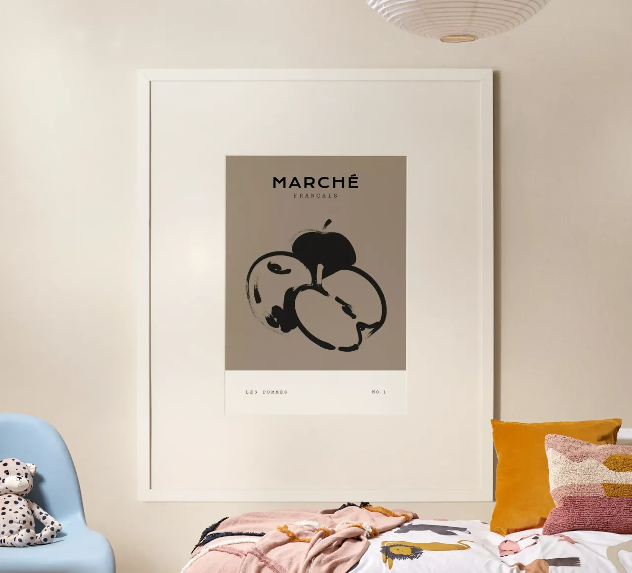 Boho Bohemian 5 Apples poster con telaio in plastica da Boho Print Collection