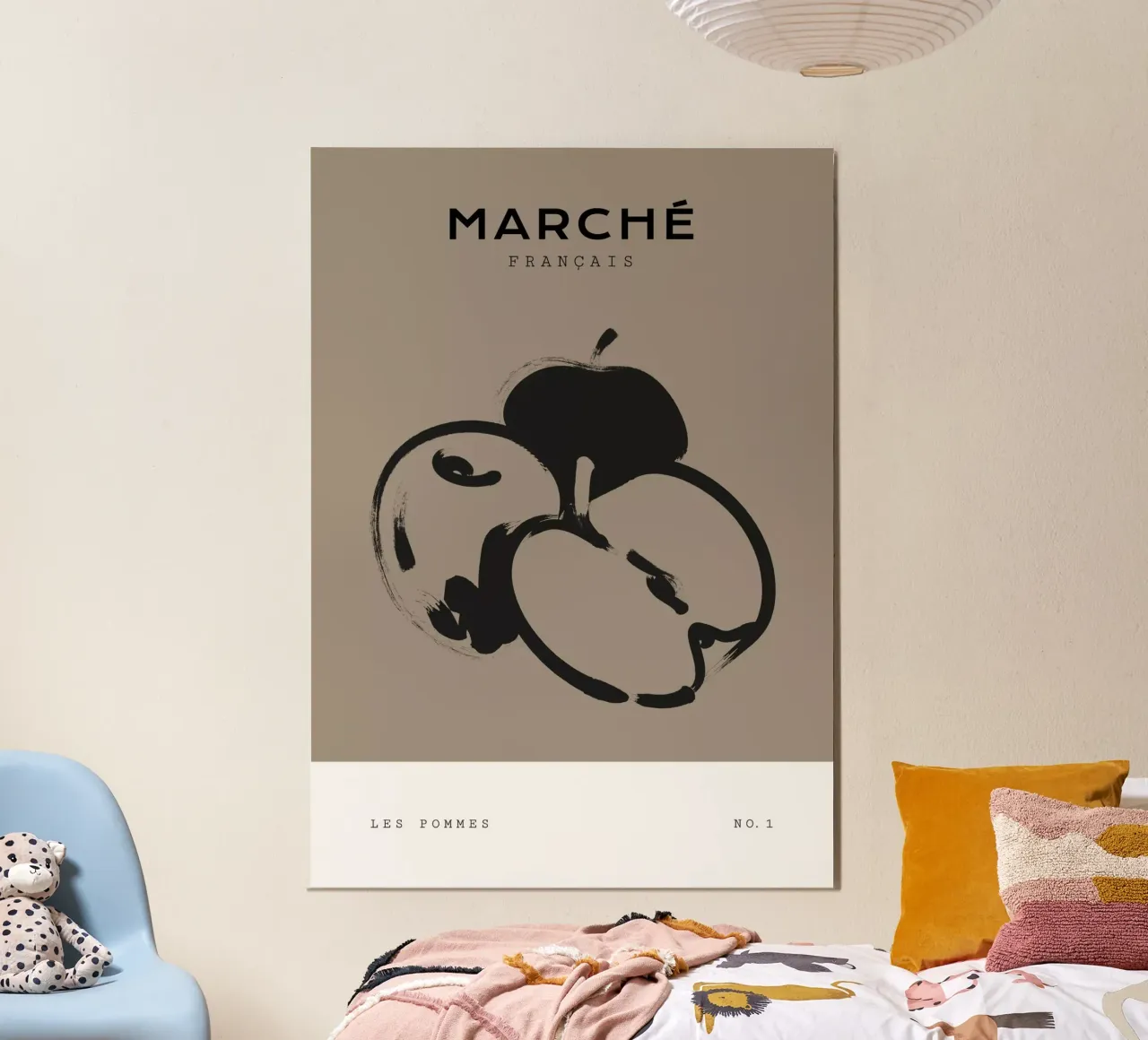 Boho Bohemian 5 Apples poster con telaio in plastica da Boho Print Collection