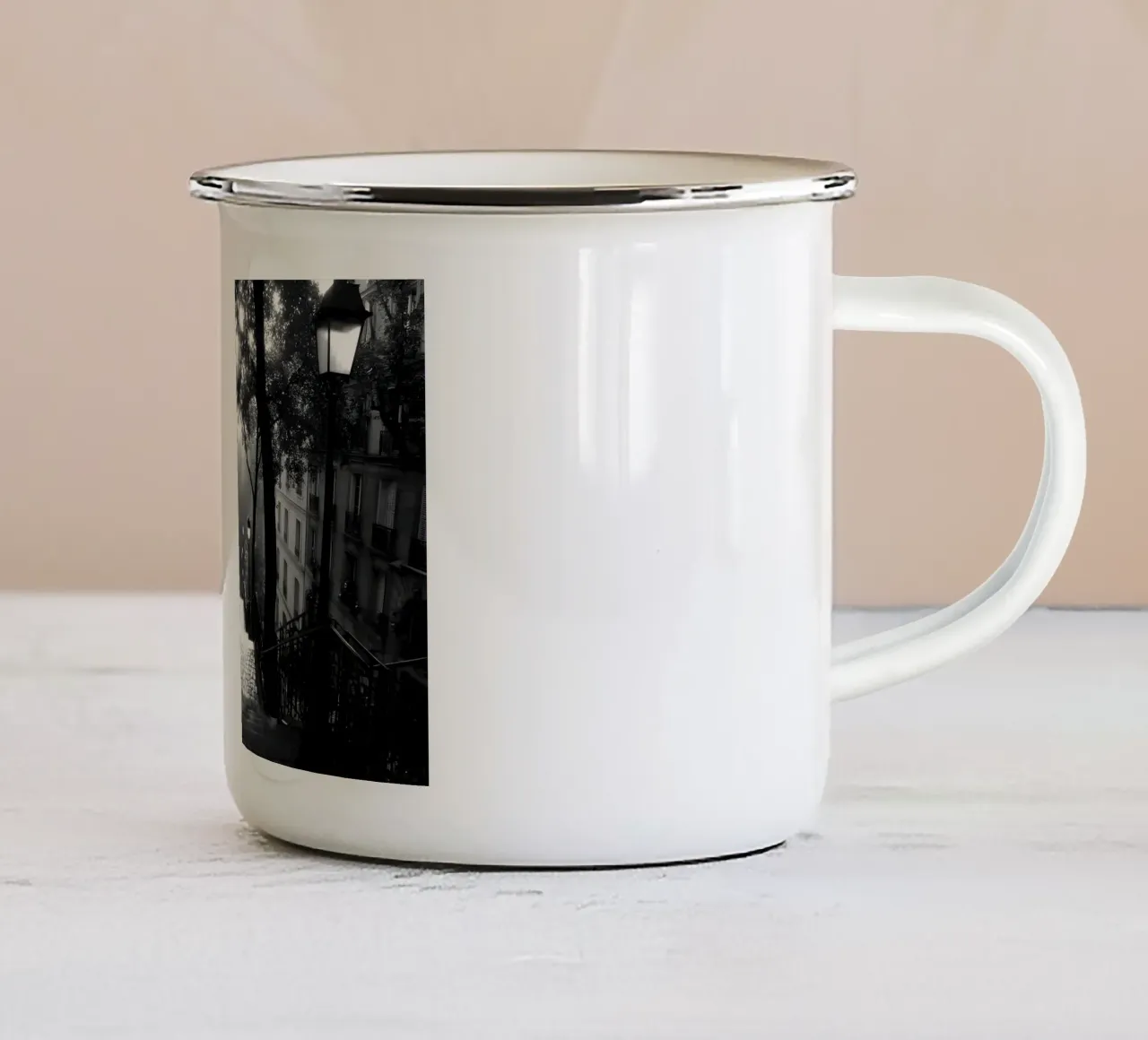 The memory between the steps enamel mug by M-Ulrich-Digital Art