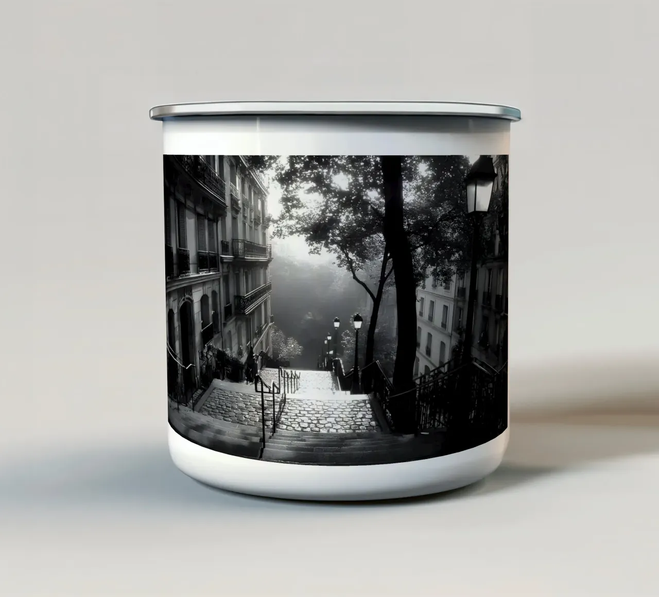 The memory between the steps enamel mug by M-Ulrich-Digital Art