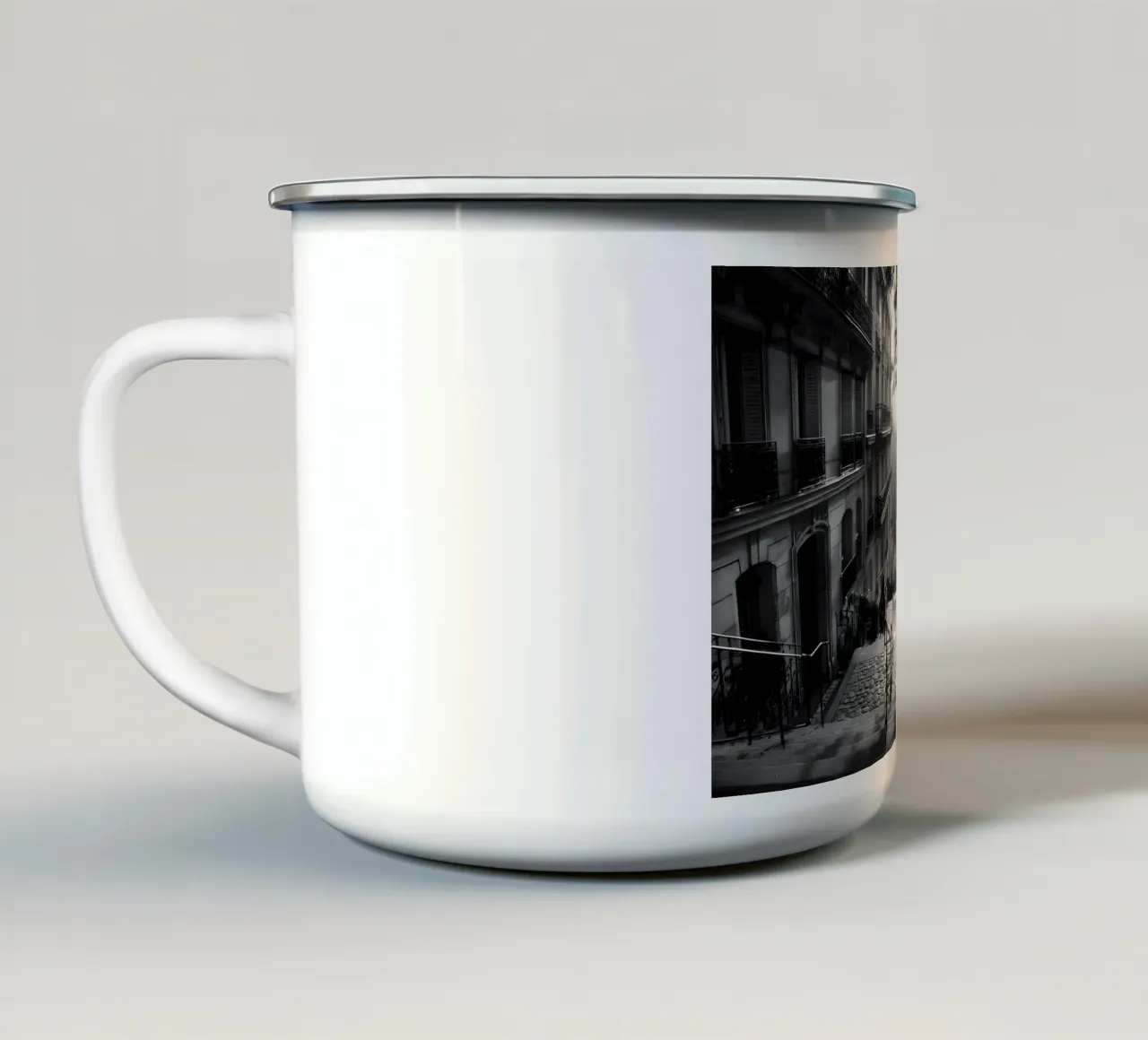 The memory between the steps enamel mug by M-Ulrich-Digital Art