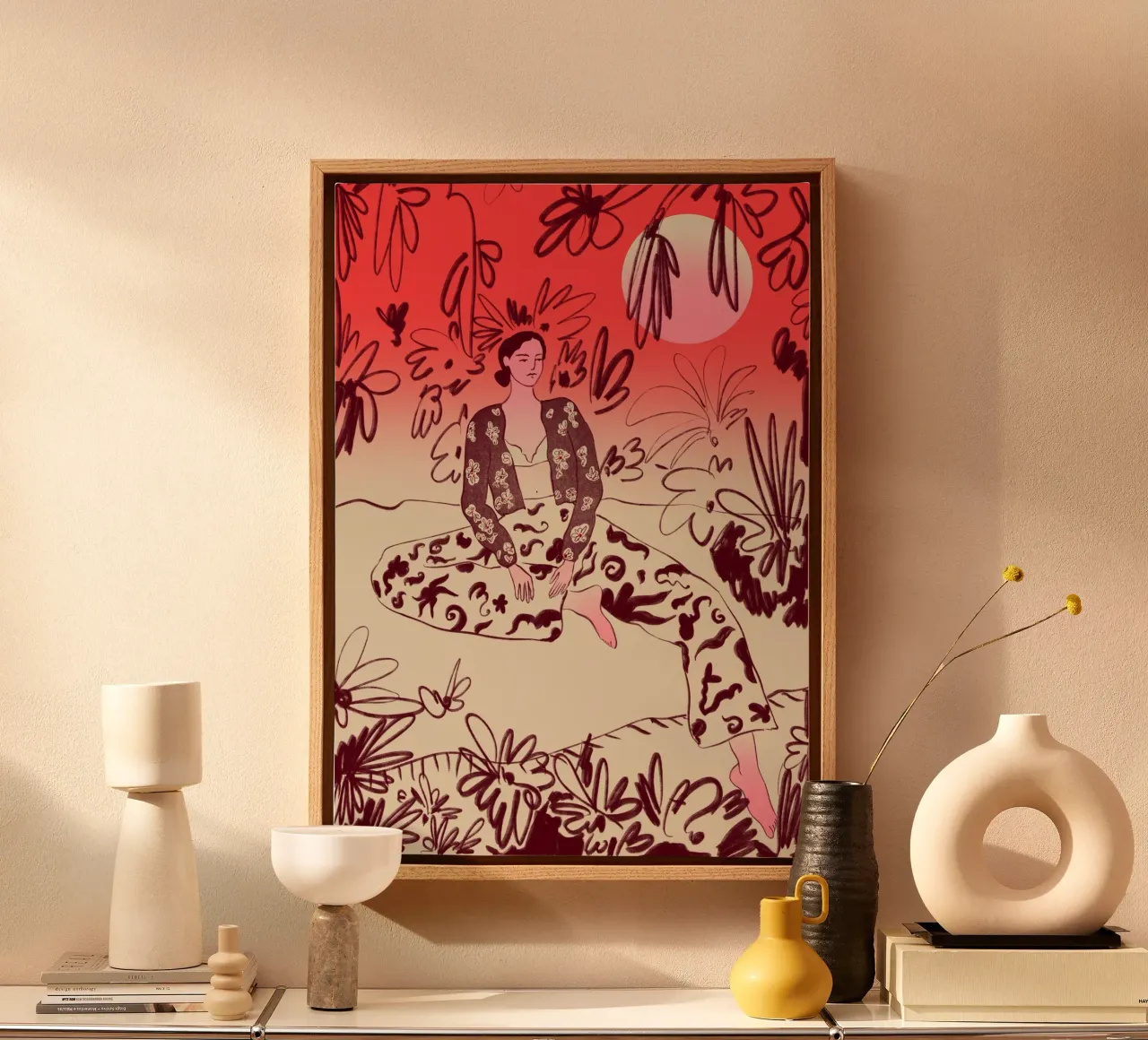 FINDING PEACE canvas met Baklijst van Sandra Poliakov