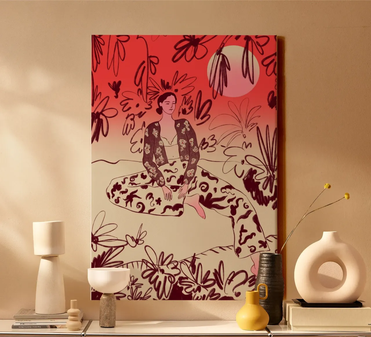 FINDING PEACE canvas met Baklijst van Sandra Poliakov