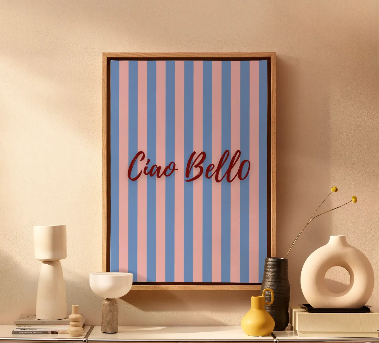Ciao Bello tela con Cornice a cassetta da https://www.juniqe.com/de/shop/artemis