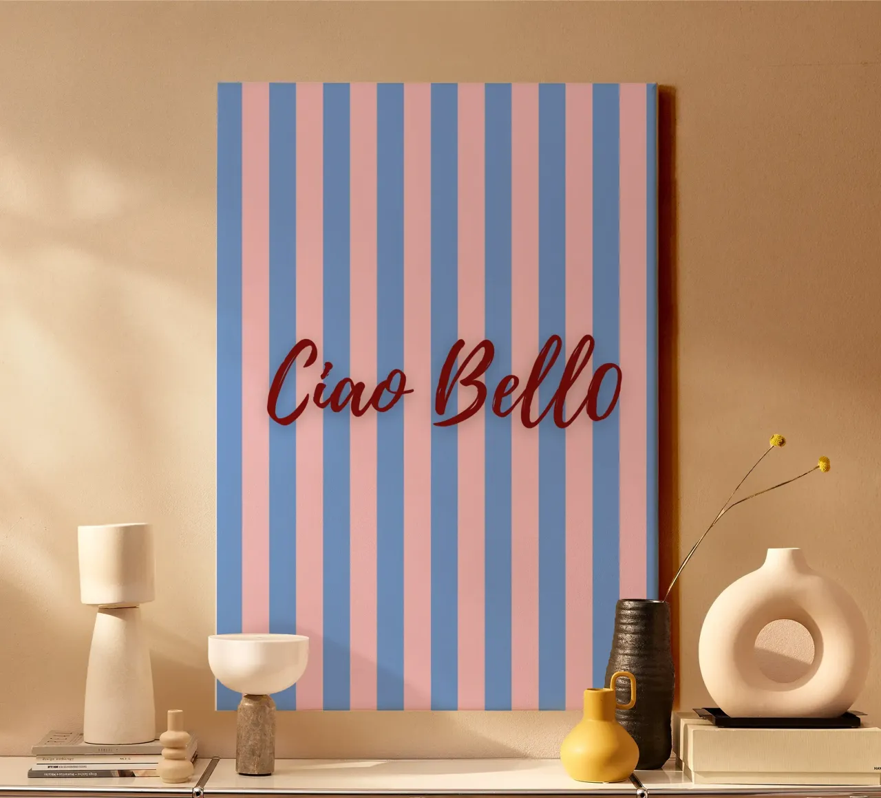 Ciao Bello tela con Cornice a cassetta da https://www.juniqe.com/de/shop/artemis