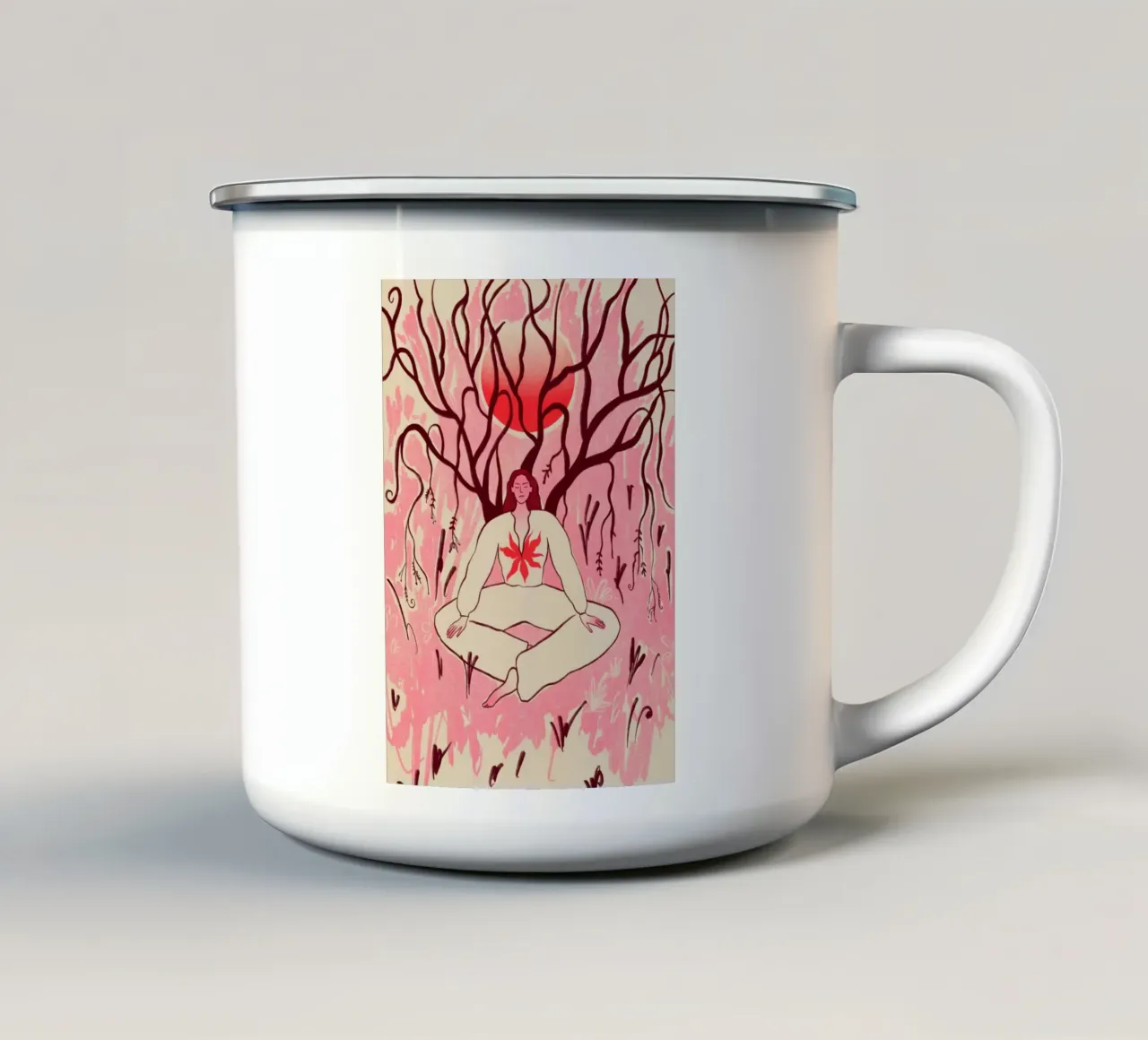 LOOKING FOR ROOTS tazza in smalto da Sandra Poliakov