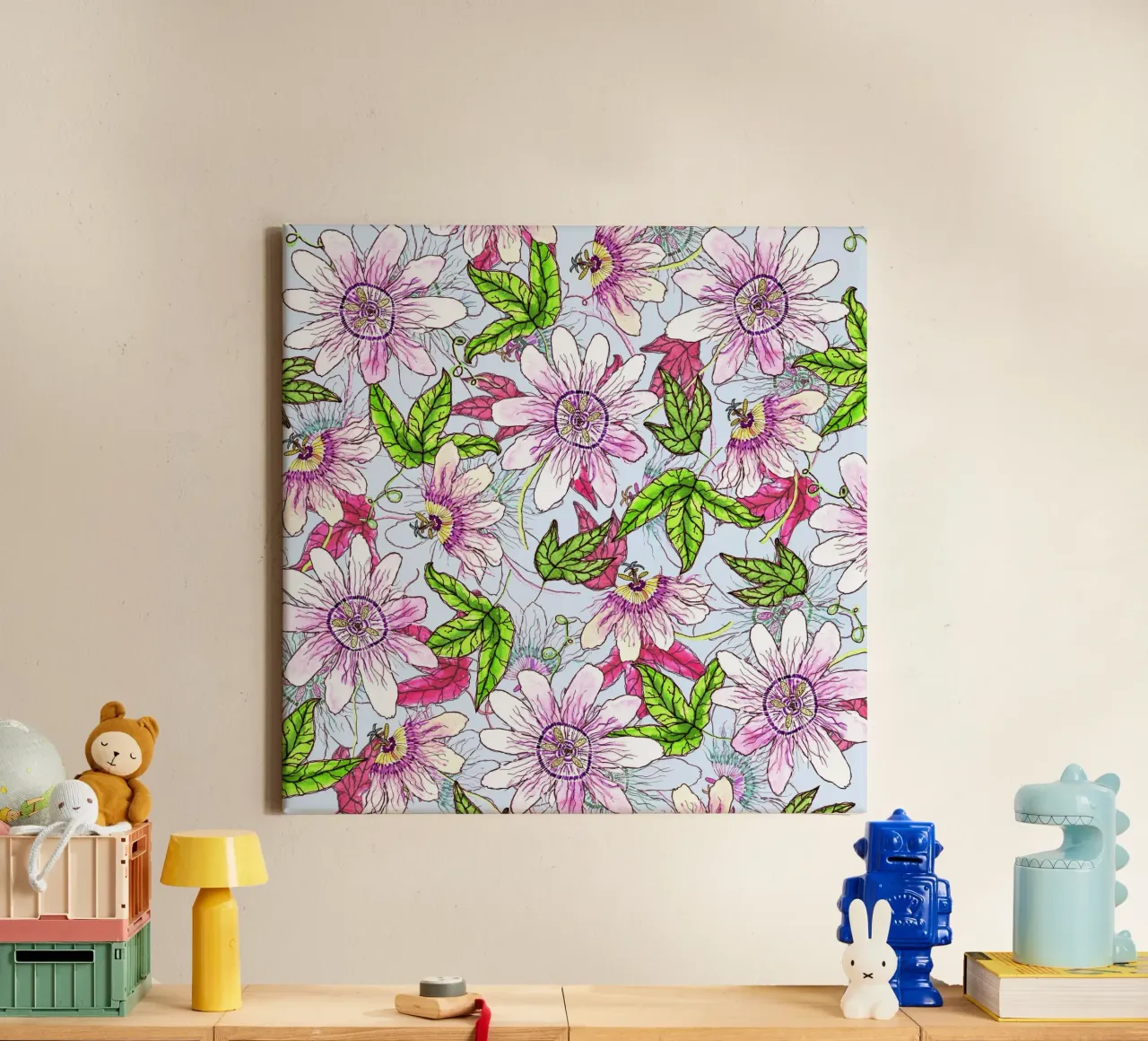 Passionsblume tela con Cornice a cassetta da nicigabrieldesigns