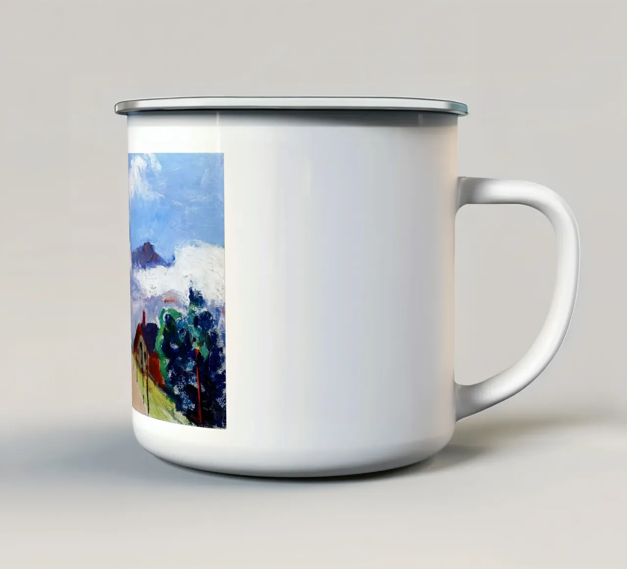 strada del villaggio collinare tazza in smalto da briyan shop
