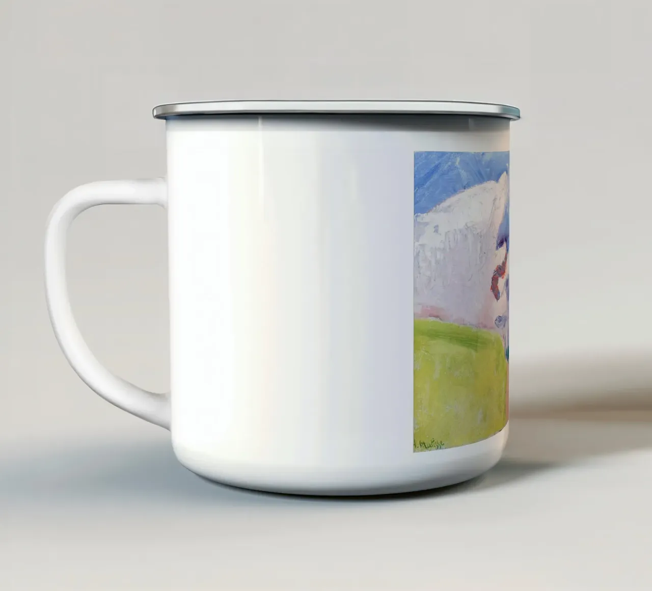 strada del villaggio collinare tazza in smalto da briyan shop