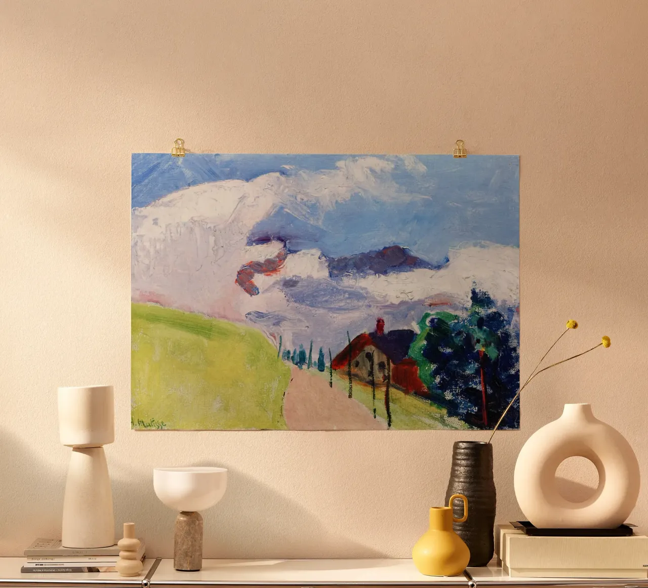 strada del villaggio collinare poster da briyan shop
