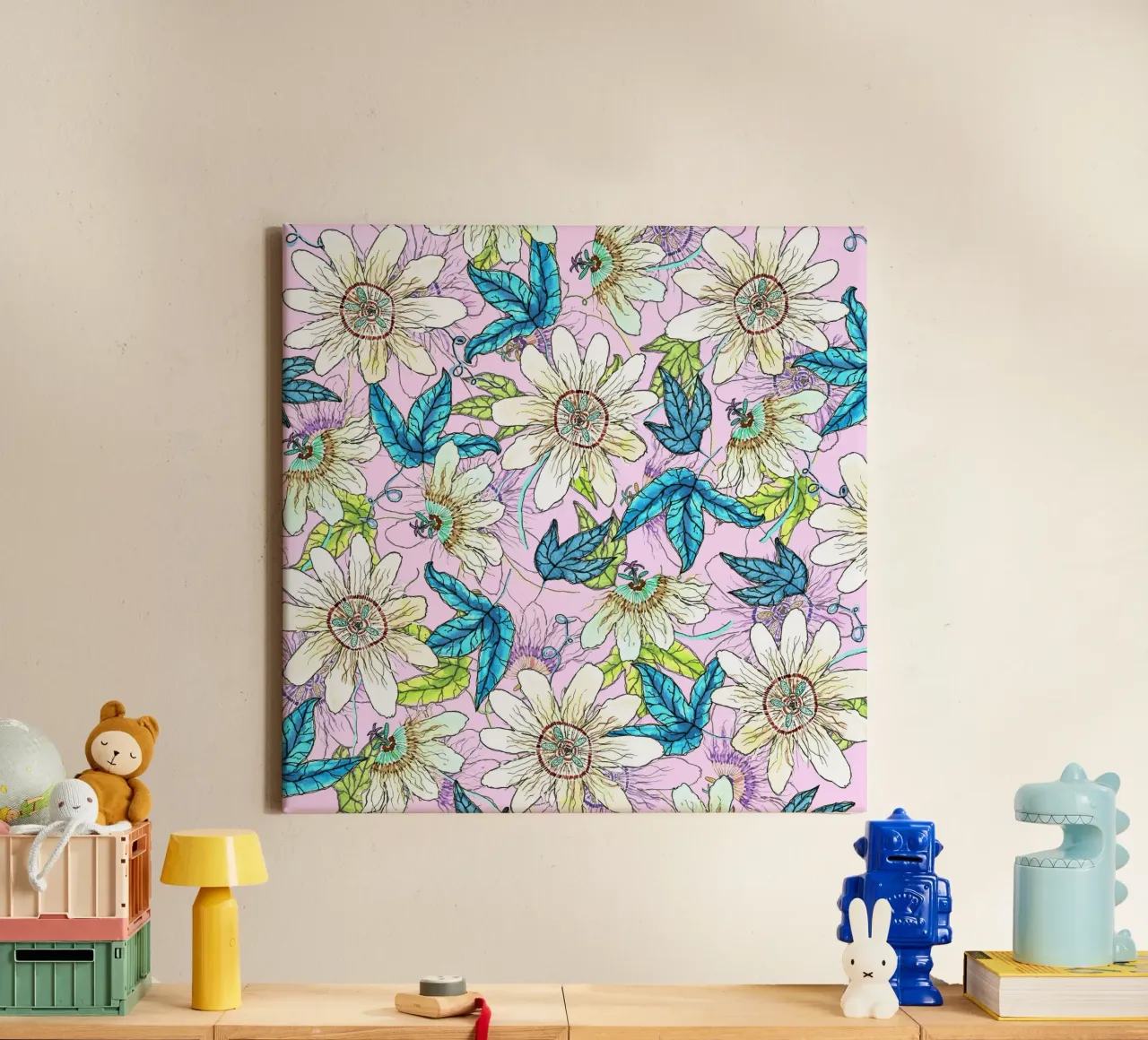 Passionsblume tela con Cornice a cassetta da nicigabrieldesigns