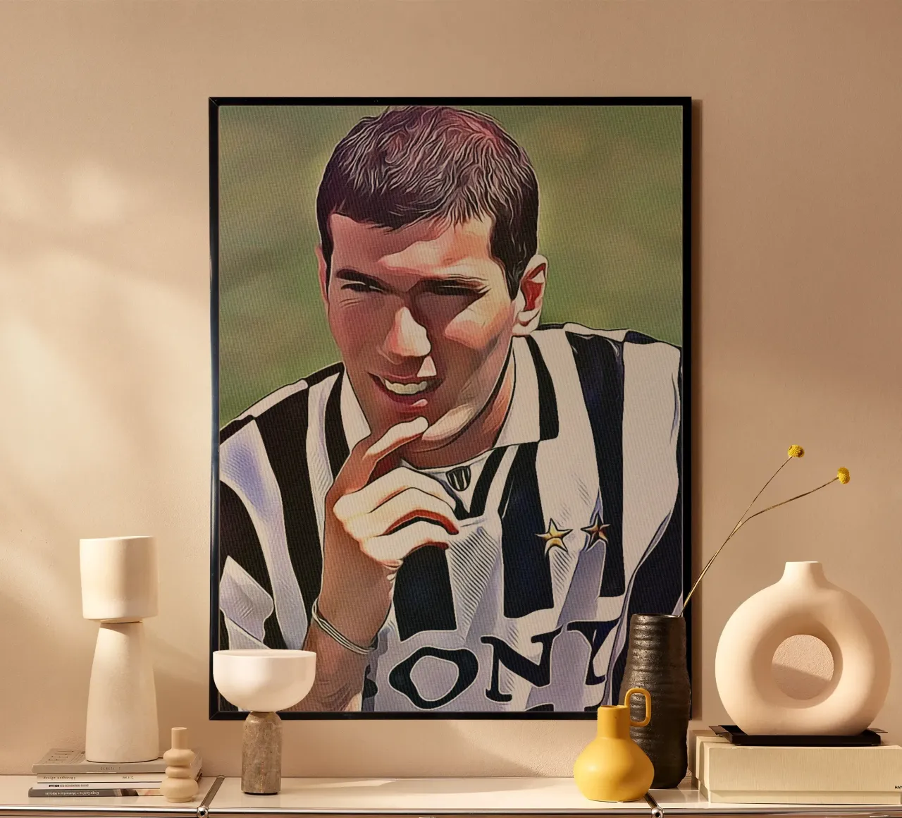 Zinedine Zidane alla Juventus poster con telaio in plastica da dan band