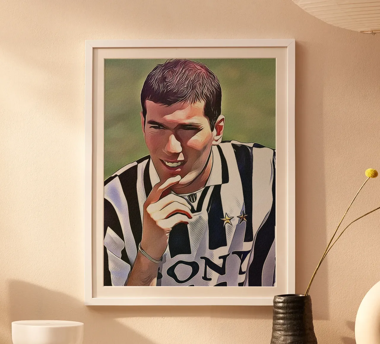 Zinedine Zidane alla Juventus poster con telaio in plastica da dan band