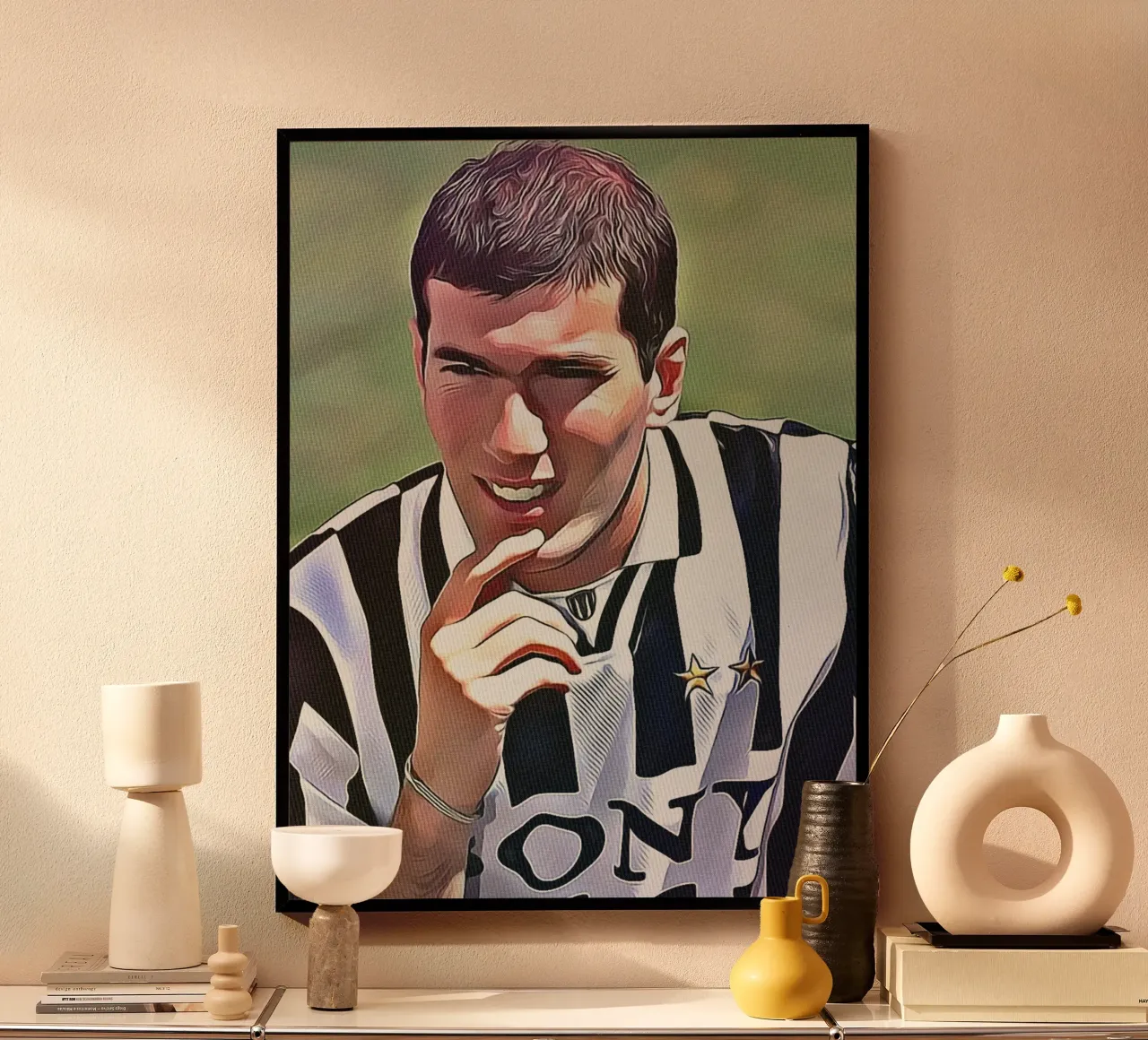 Zinedine Zidane alla Juventus poster con telaio in plastica da dan band