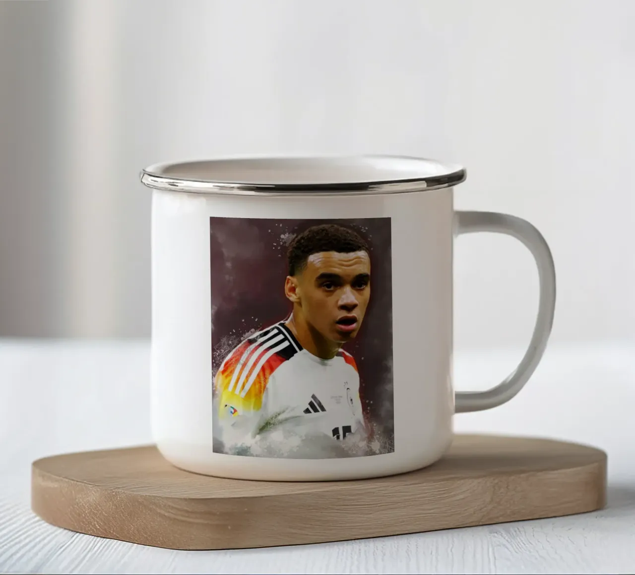 Jamal Musiala - calciatore tedesco tazza in smalto da Lembayung art