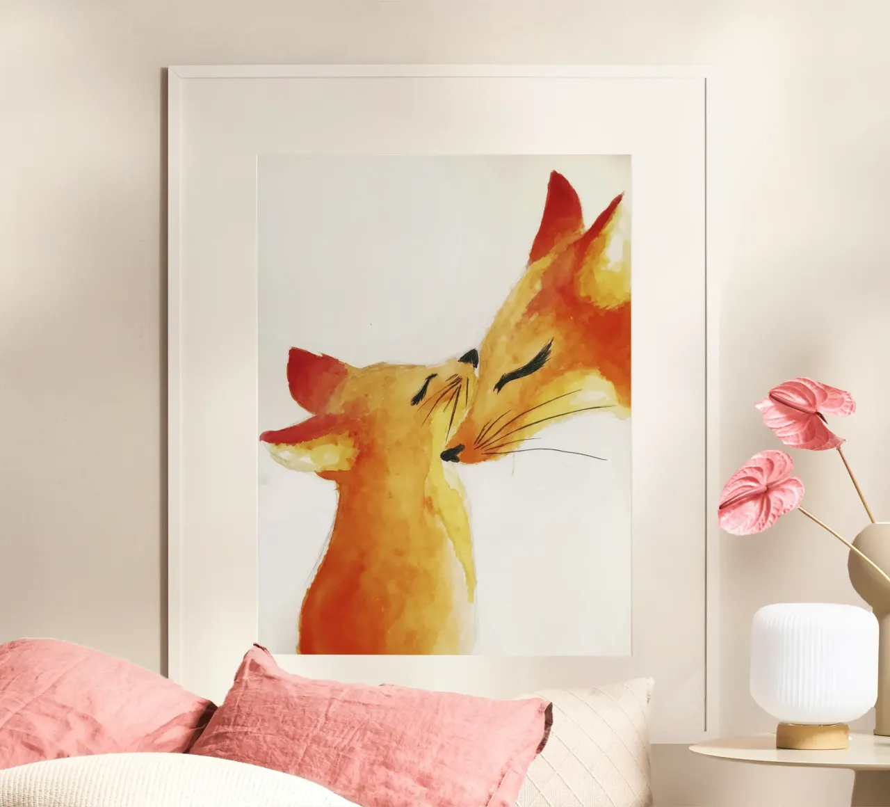 Füchse Aquarellmalerei Poster von 🎨 Point and Art