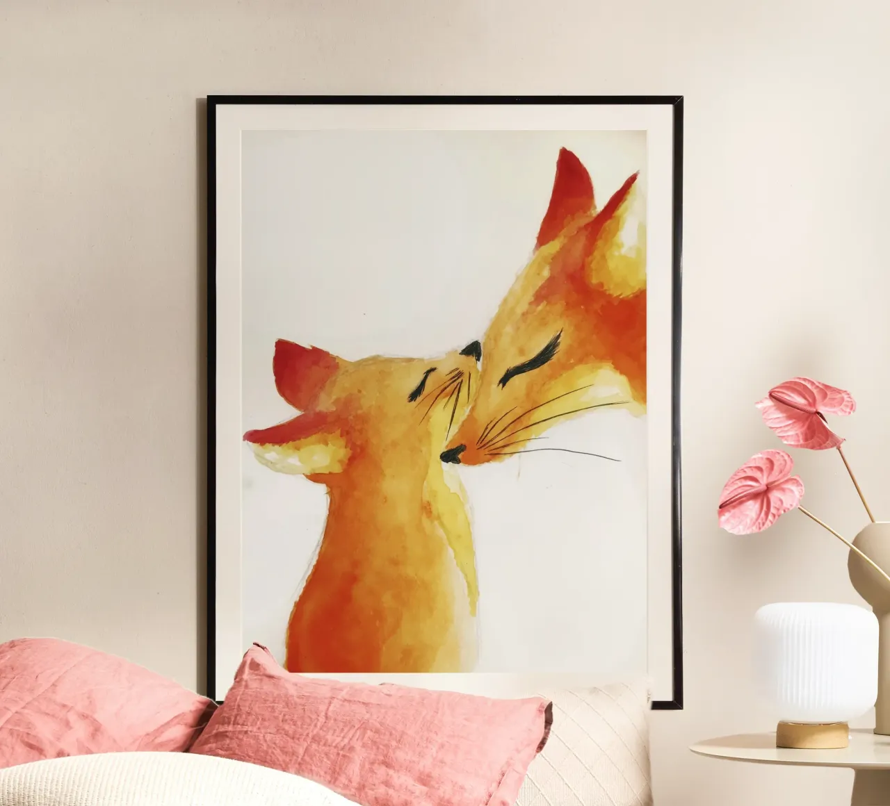 Füchse Aquarellmalerei Poster von 🎨 Point and Art