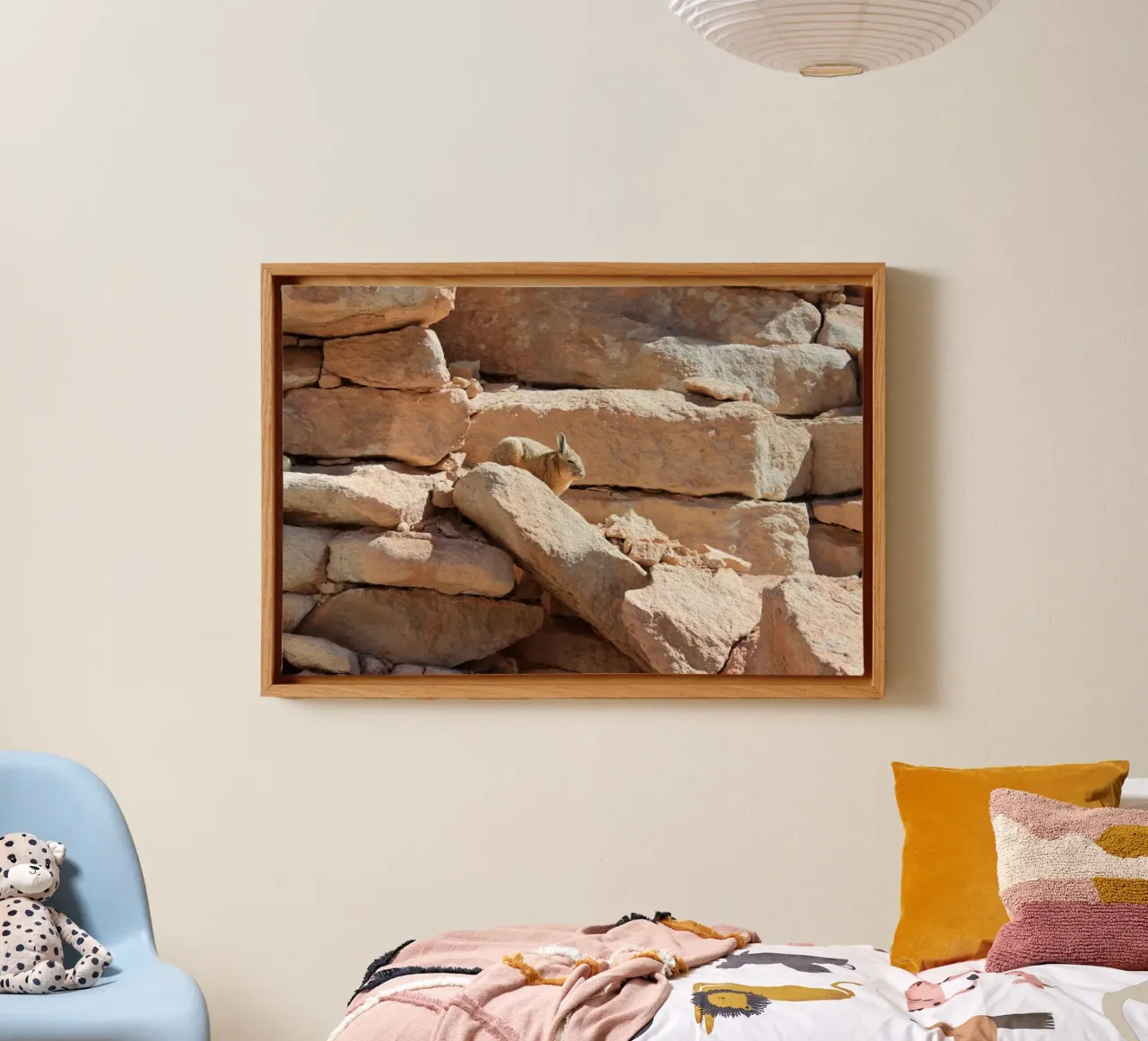 Desert rabbit canvas with Floater frame by LinaTravels