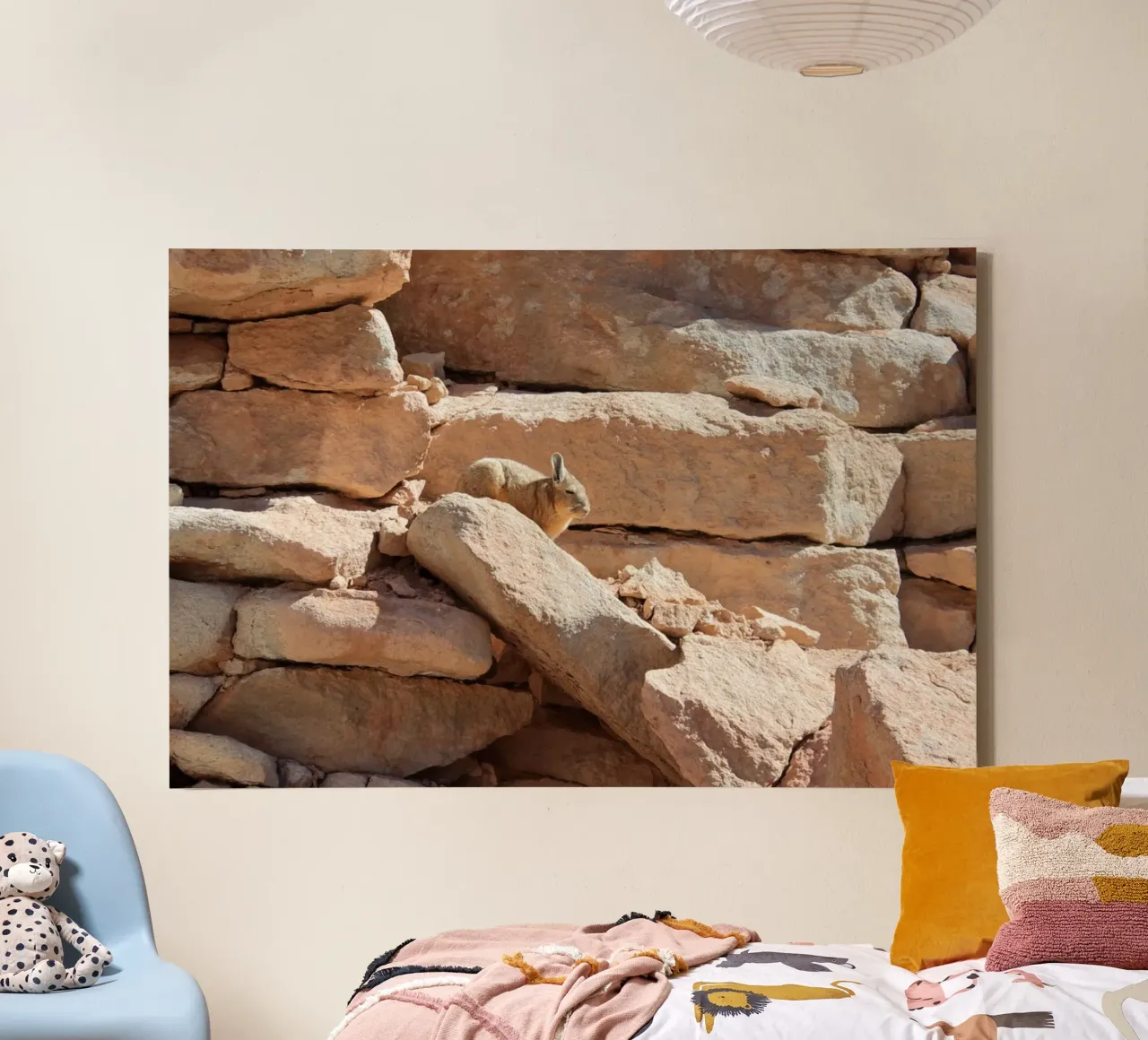 Desert rabbit canvas with Floater frame by LinaTravels
