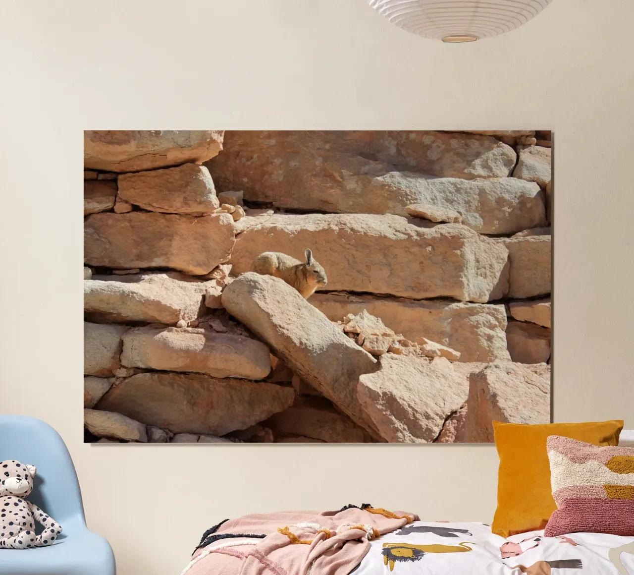 Coniglio del deserto poster con telaio in alluminio da LinaTravels