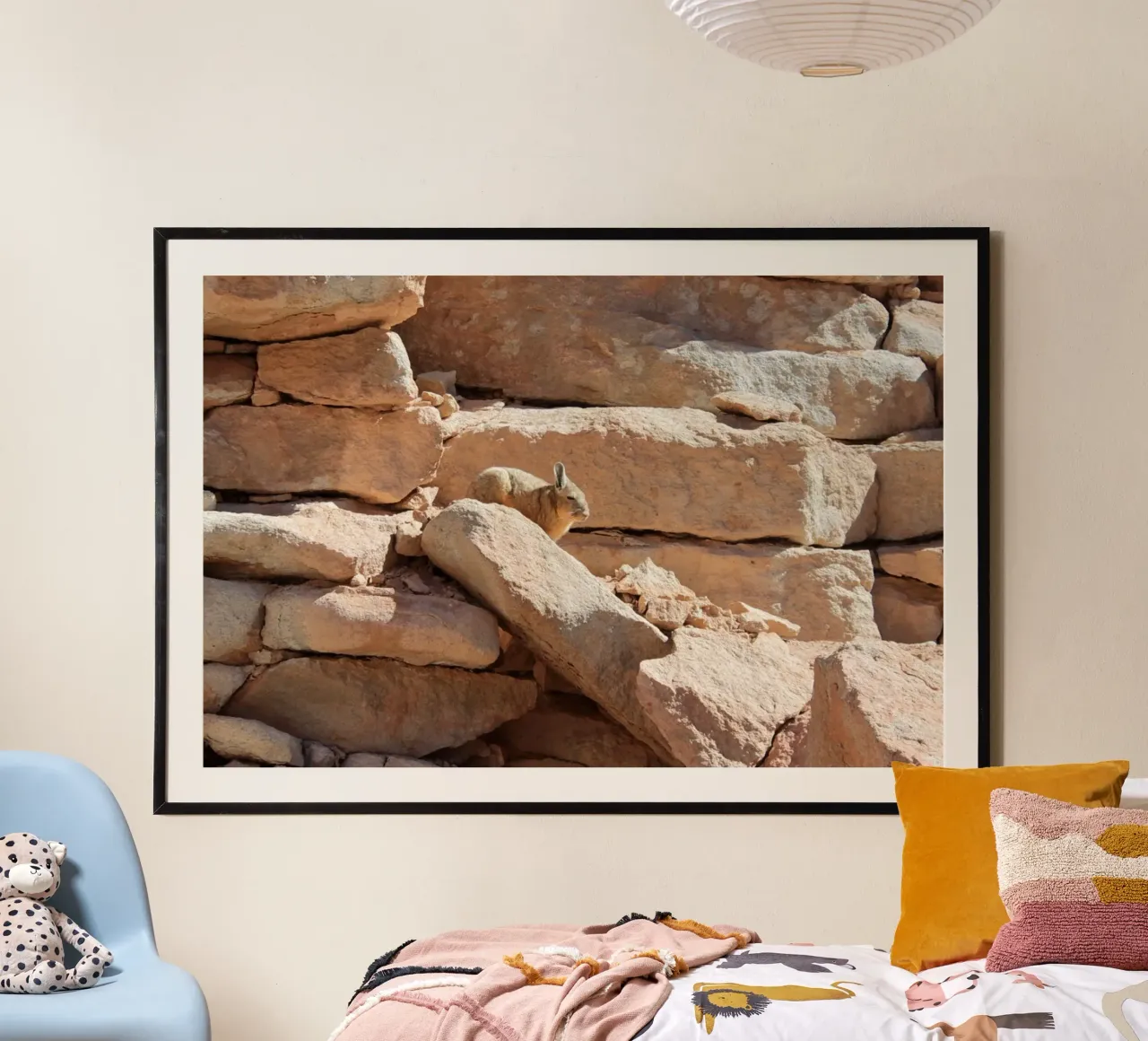 Coniglio del deserto poster con telaio in alluminio da LinaTravels