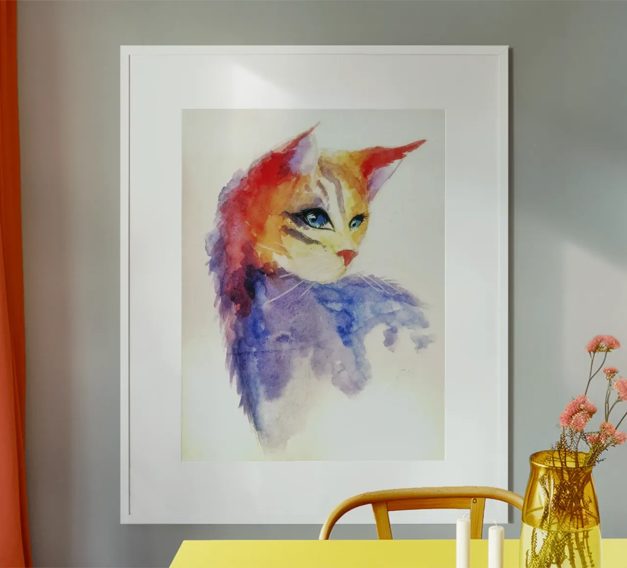 Ritratto di gatto ad acquerello poster da 🎨 Point and Art