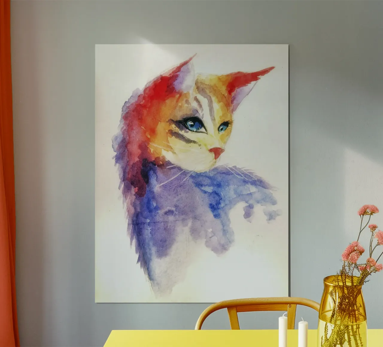 Ritratto di gatto ad acquerello poster da 🎨 Point and Art
