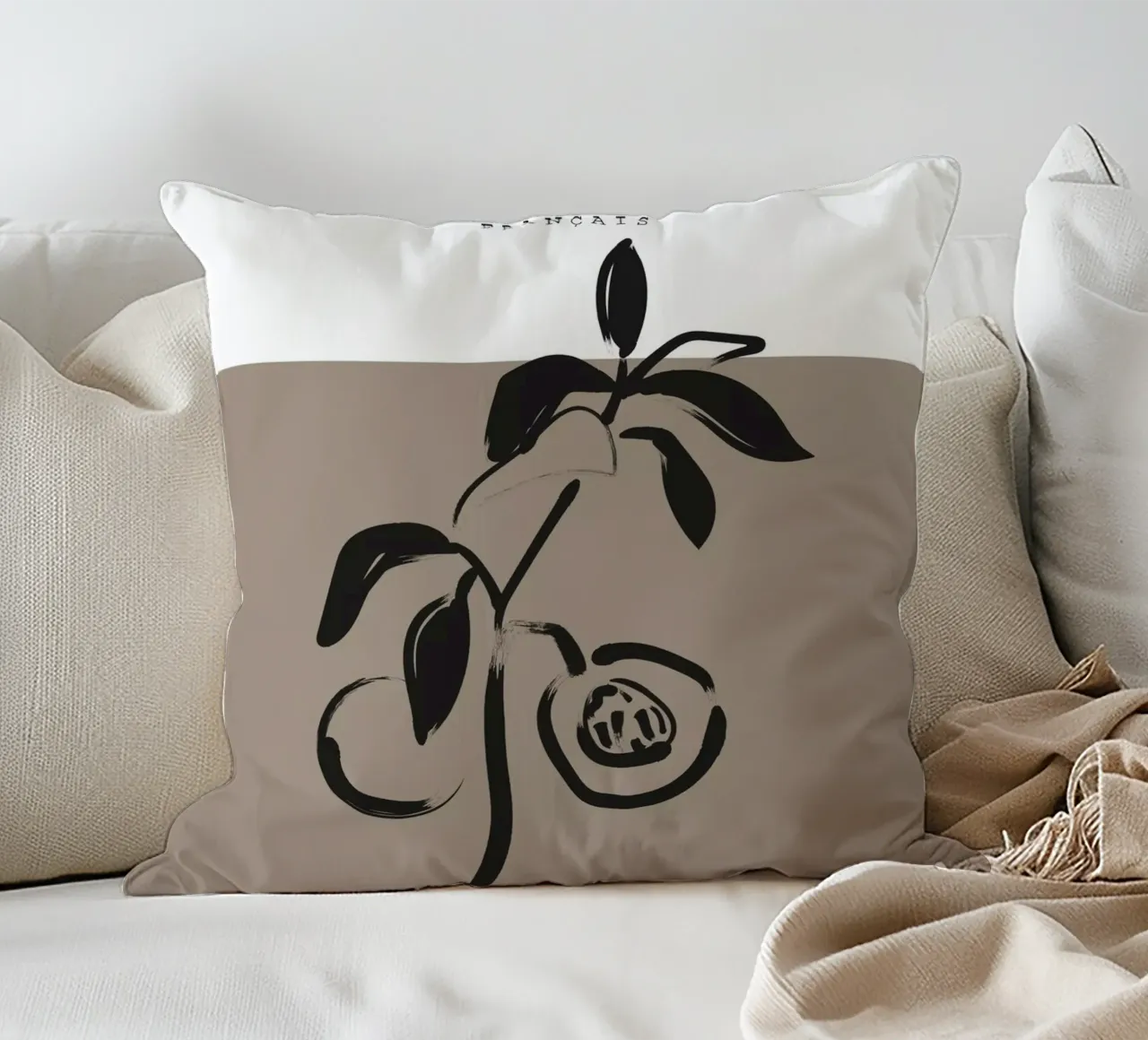 Boho Bohemian 5 Peaches cuscino da Boho Print Collection