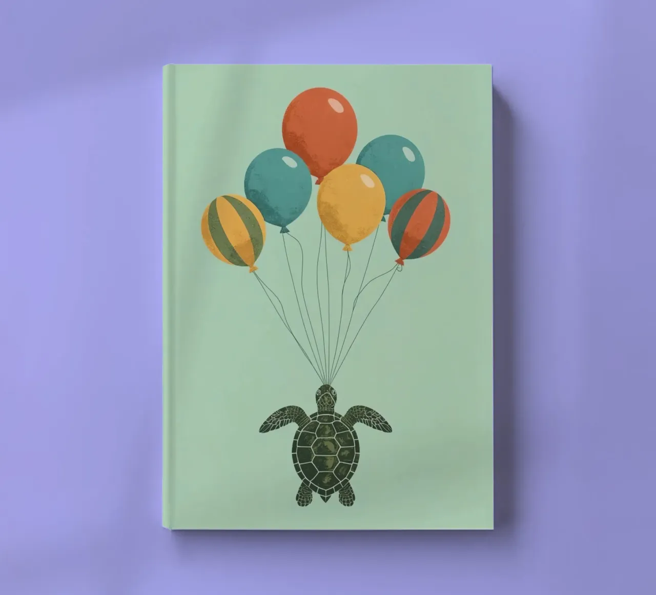 Turtle with Balloons notebook by DesignDoodle