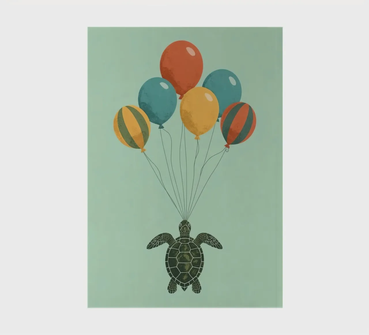 Turtle with Balloons notebook by DesignDoodle