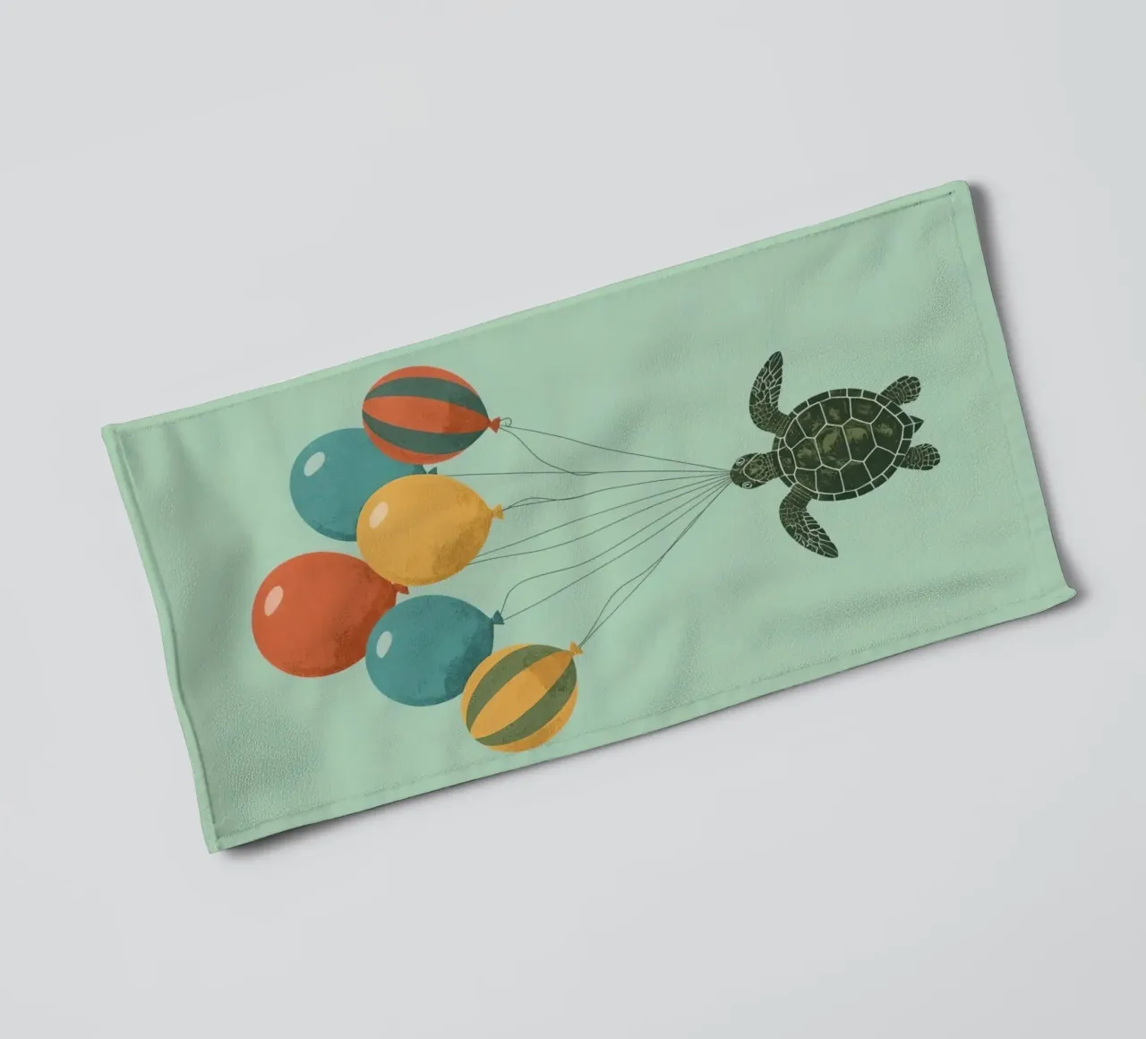 Turtle with Balloons towel by DesignDoodle