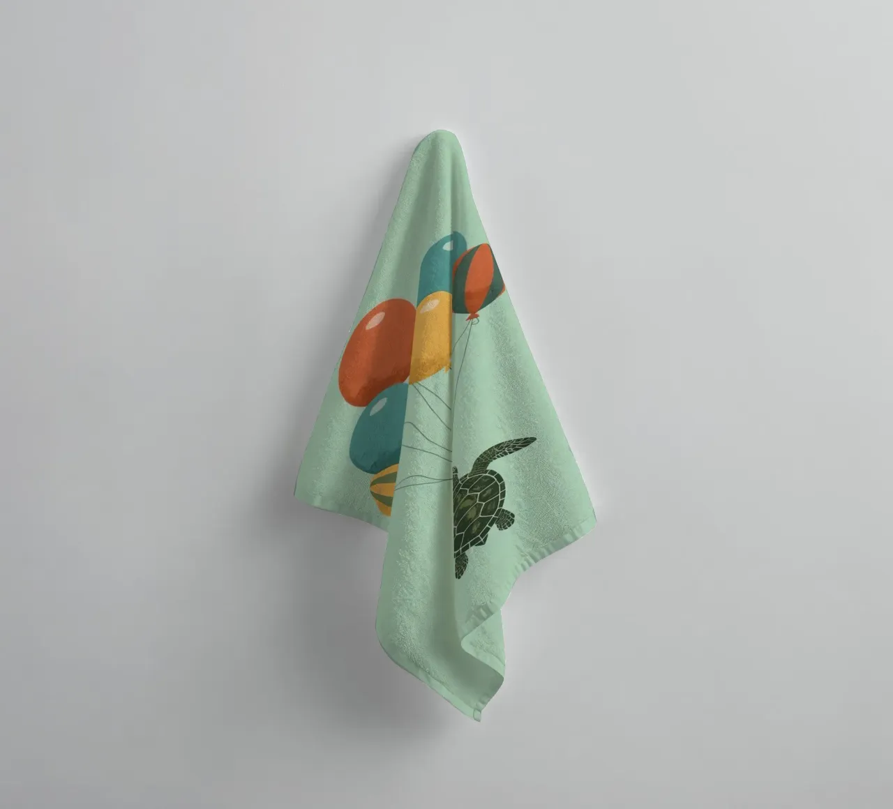 Turtle with Balloons towel by DesignDoodle