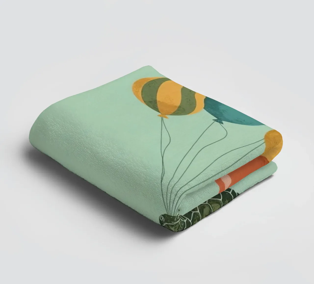 Turtle with Balloons towel by DesignDoodle