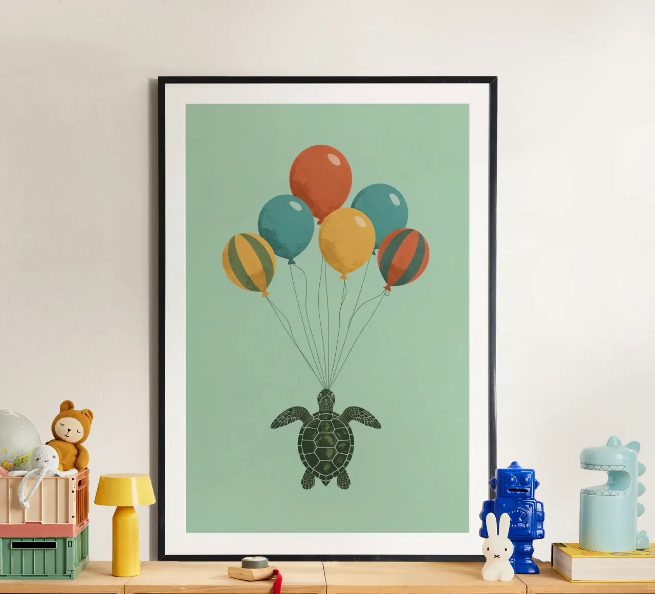 Tartaruga con palloncini poster da DesignDoodle