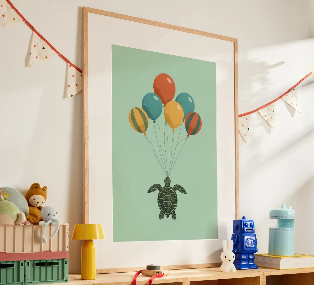 Tartaruga con palloncini poster da DesignDoodle