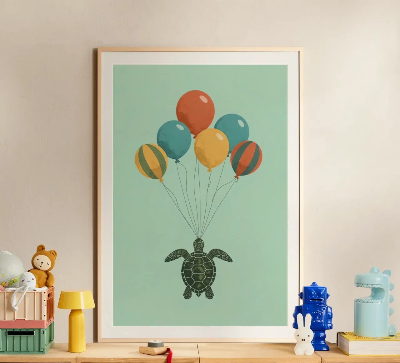 Tartaruga con palloncini poster da DesignDoodle