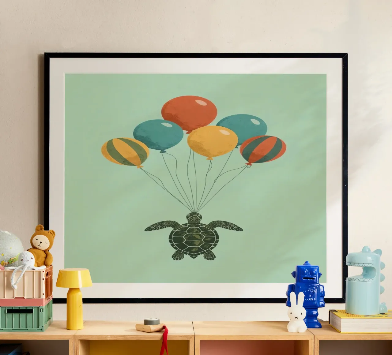 Tartaruga con palloncini poster da DesignDoodle