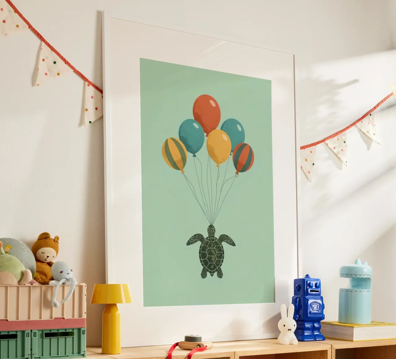 Tartaruga con palloncini poster da DesignDoodle