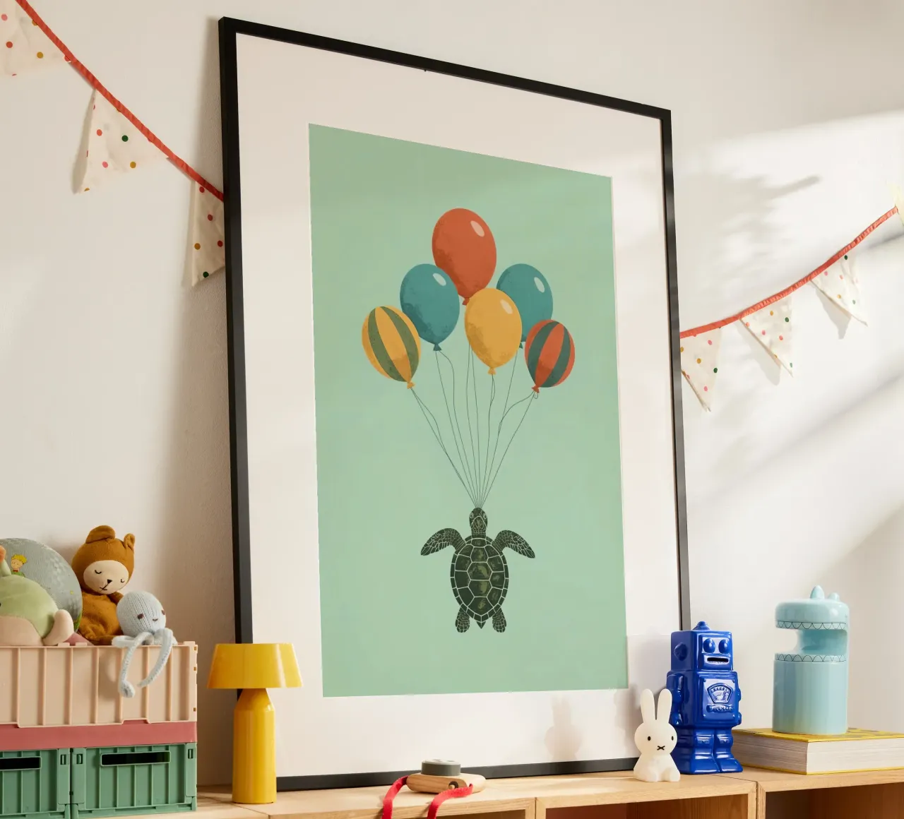 Tartaruga con palloncini poster da DesignDoodle